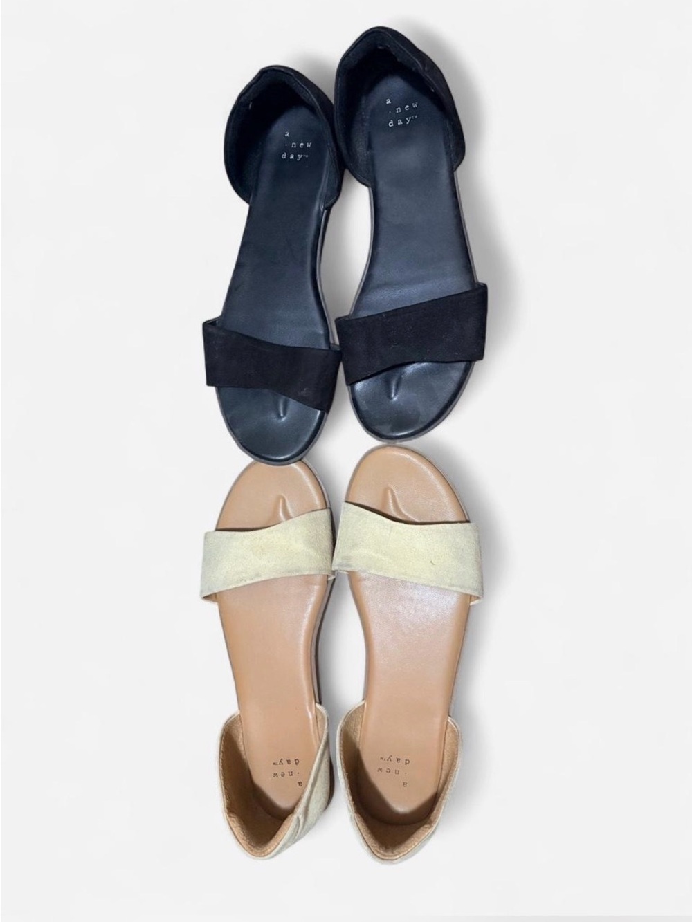 A New Day Women's Flat Sandals - Black & Beige